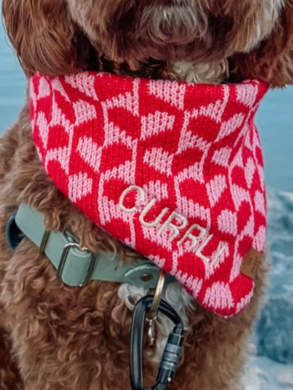 The Foggy Dog Heart Stripe Sweater Knit Bandana